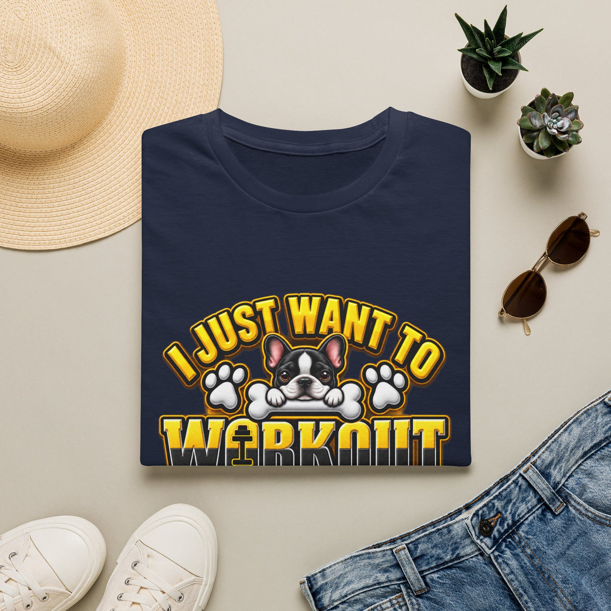 Workout & Hang With My Dog T-Shirt — Funny Dog Lover Fitness Tee