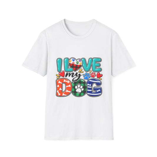 I Love My Dog Colorful Paw Heart T-Shirt