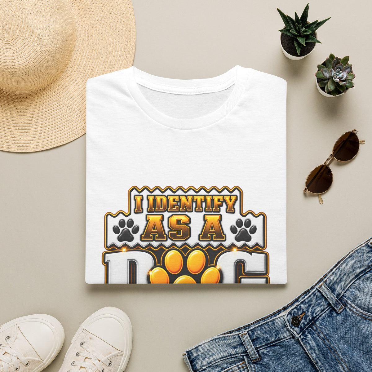 Dog Lover T-Shirt — "I Identify As A Dog Lover" Graphic Tee