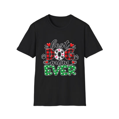 Best Dog Mom Ever T-Shirt — Plaid & Paw Print