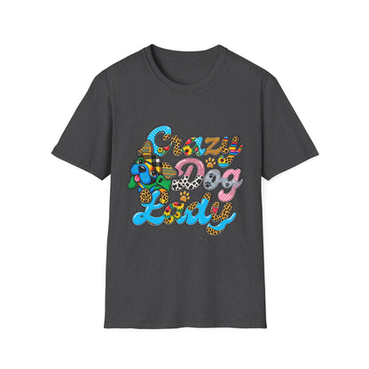 Crazy Dog Lady T-Shirt — Colorful Retro Dog Lover Tee