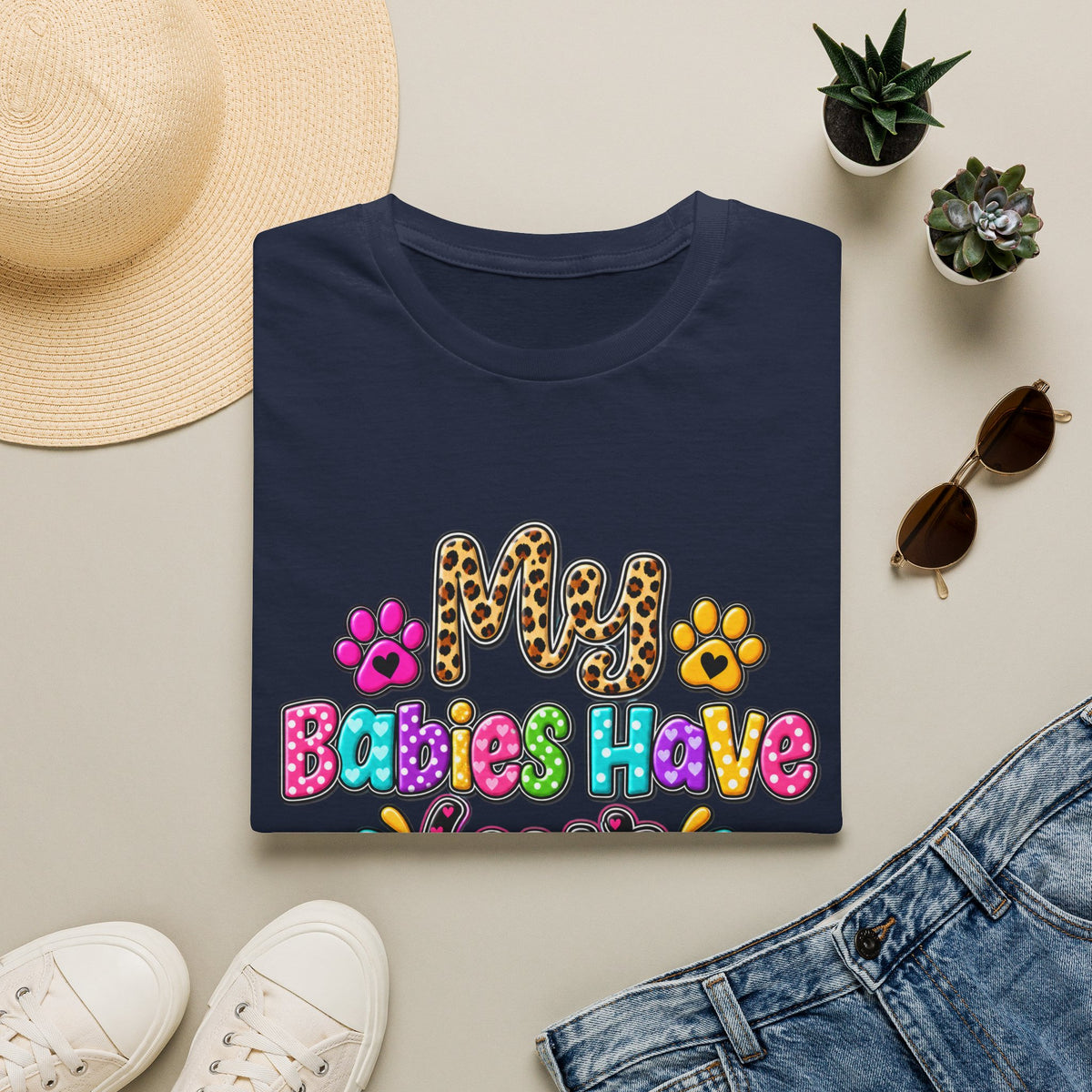 Babies Have Your Paws Cute Leopard Paw Print Graphic Tee
