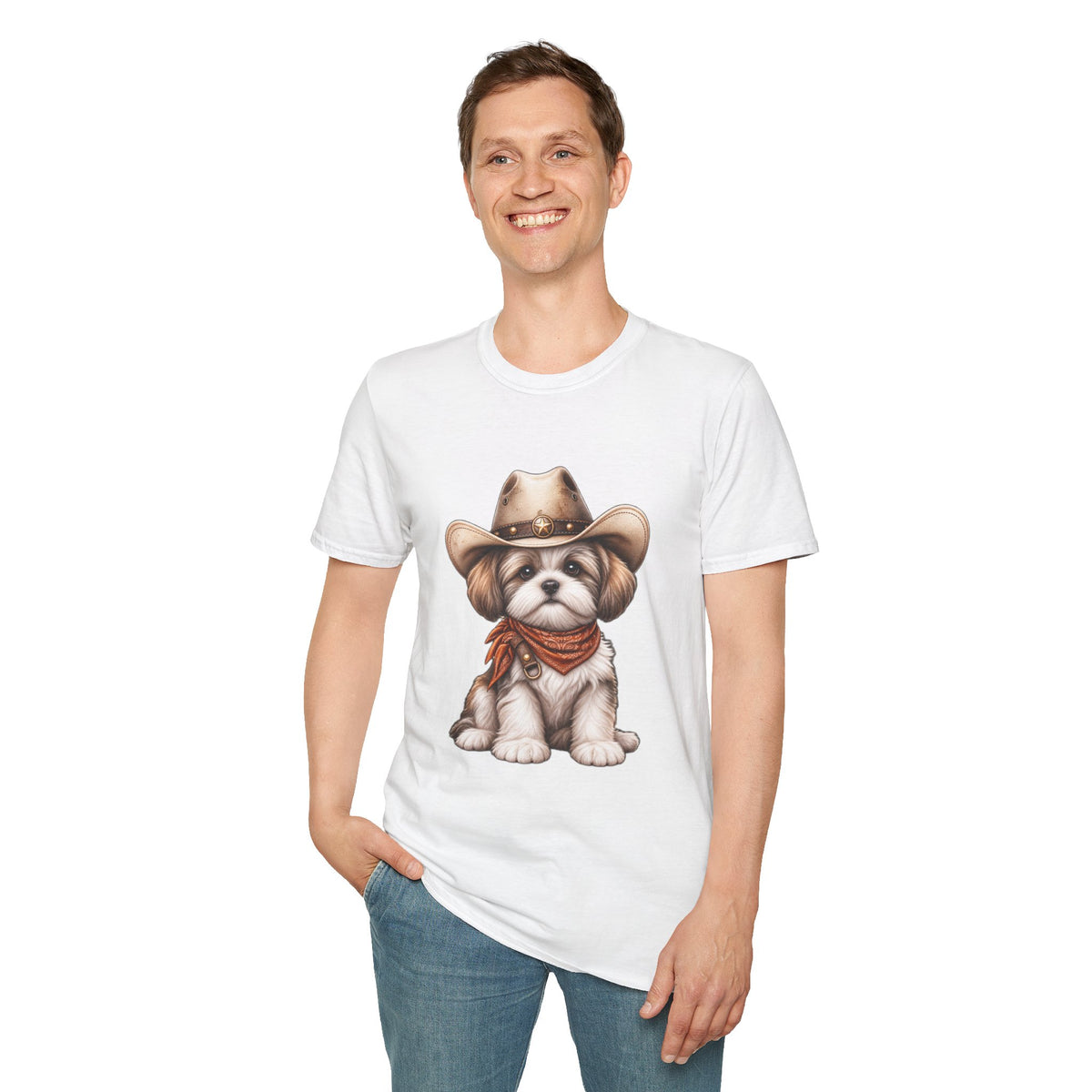 Cute Shih Tzu in Western Hat & Bandana