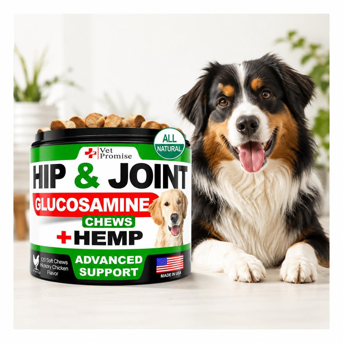 Hemp Joint Support Supplement for Dogs with Glucosamine