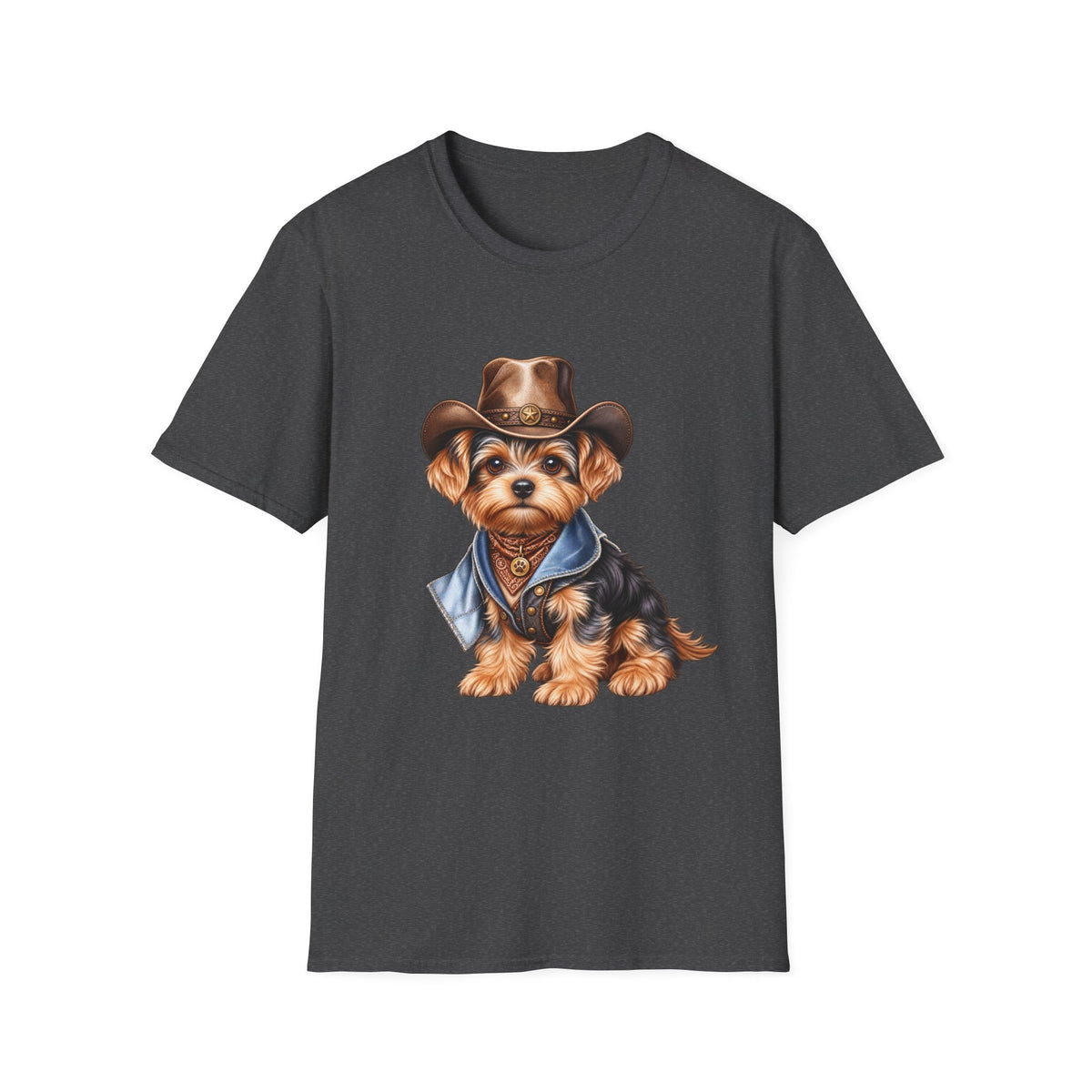 Cute Yorkshire Terrier in Western Hat Tee