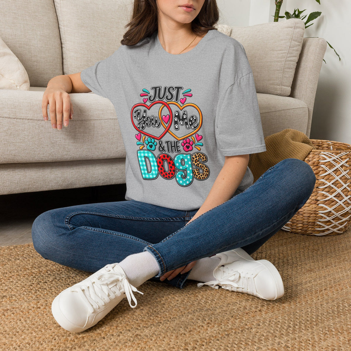 Just Kiss Me & The Dogs T-Shirt — Cute Dog Lover Graphic Tee