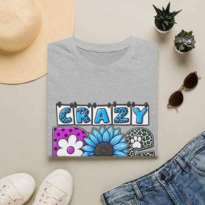 Crazy Dog Lady T-Shirt — Colorful Floral Typography