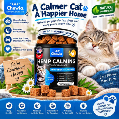Cat Calming Treats with Hemp & Melatonin Chews