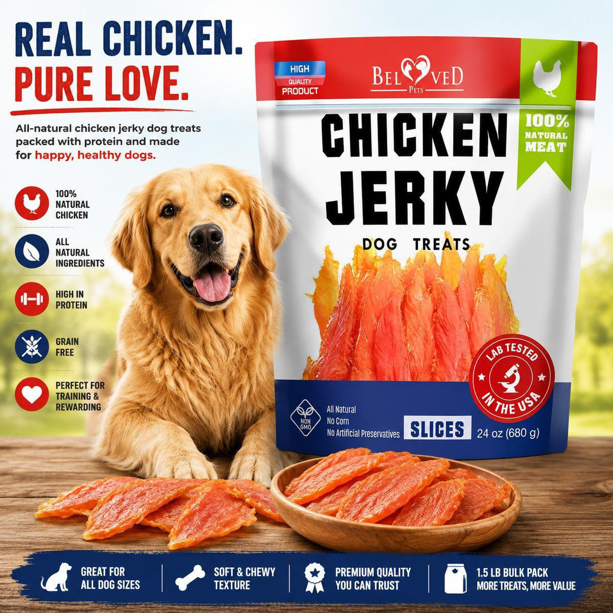 Chicken Jerky Dog Treats – Human Grade Natural