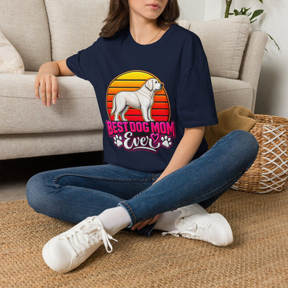 Best Dog Mom Ever T-Shirt – Retro Sunset Labrador Dog Mom Gift