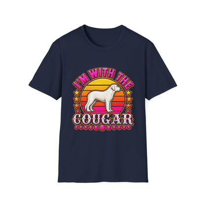 I'm With the Cougar T-Shirt – Retro Sunset Cougar Graphic Tee