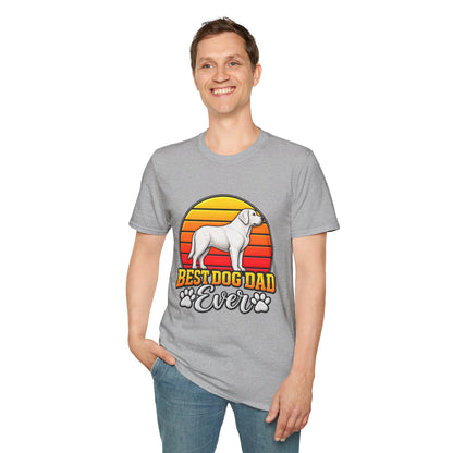 Best Dog Dad Ever T-Shirt — Retro Labrador Paw Print Dad Tee