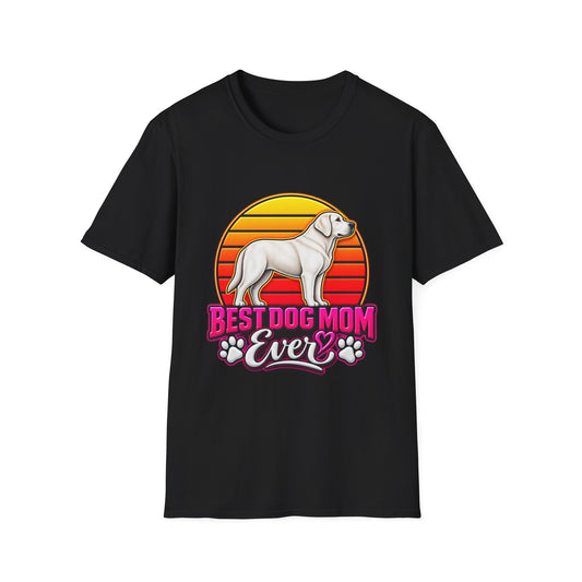Best Dog Mom Ever T-Shirt – Retro Sunset Labrador Dog Mom Gift