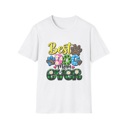 Best Dog Mom Ever T-Shirt — Colorful Paw Print