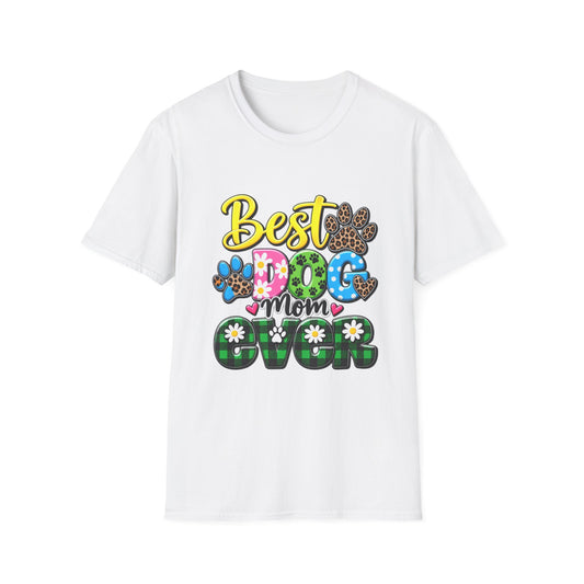 Best Dog Mom Ever T-Shirt — Colorful Paw Print