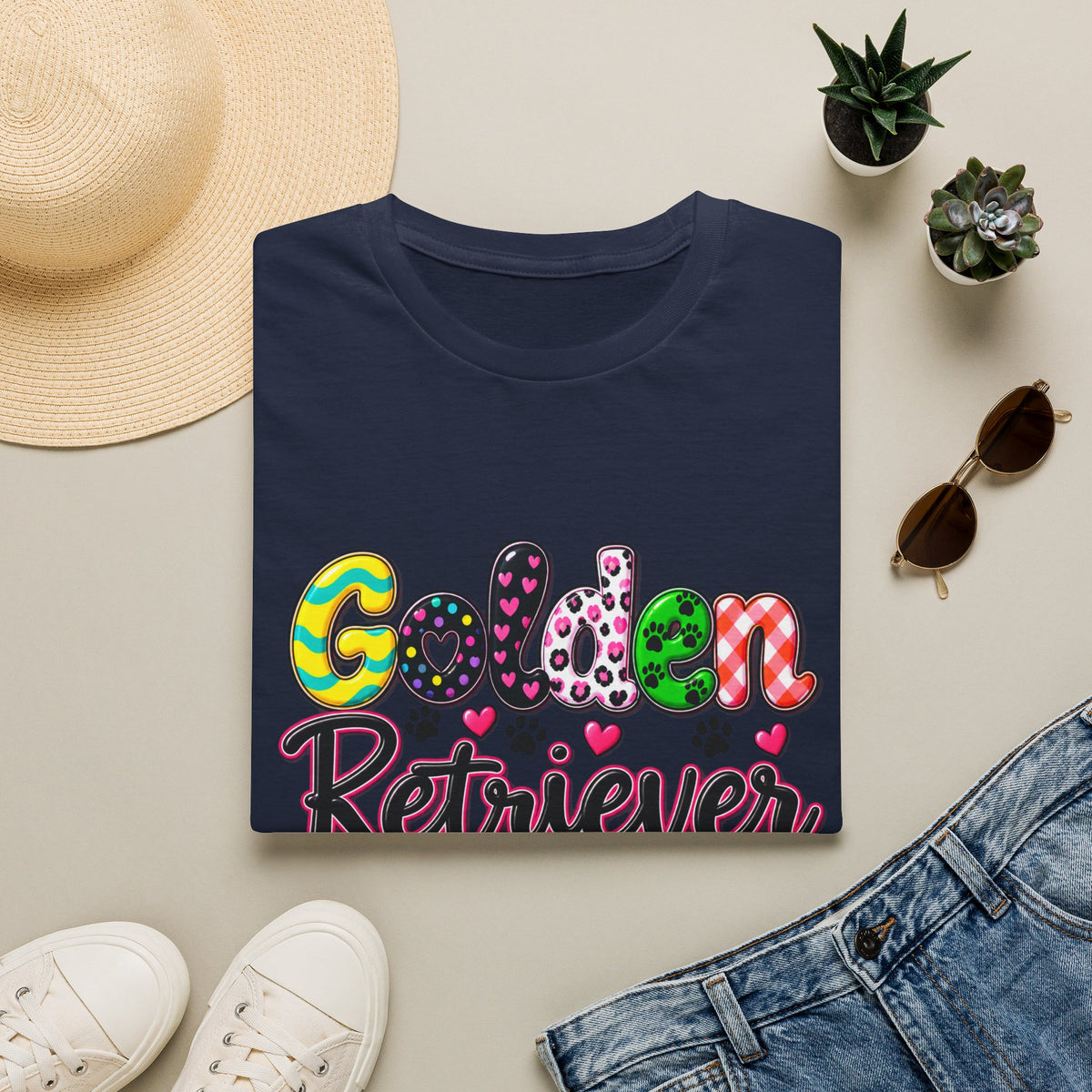 Golden Retriever Mom T-Shirt — Paw Print Dog Lover Tee