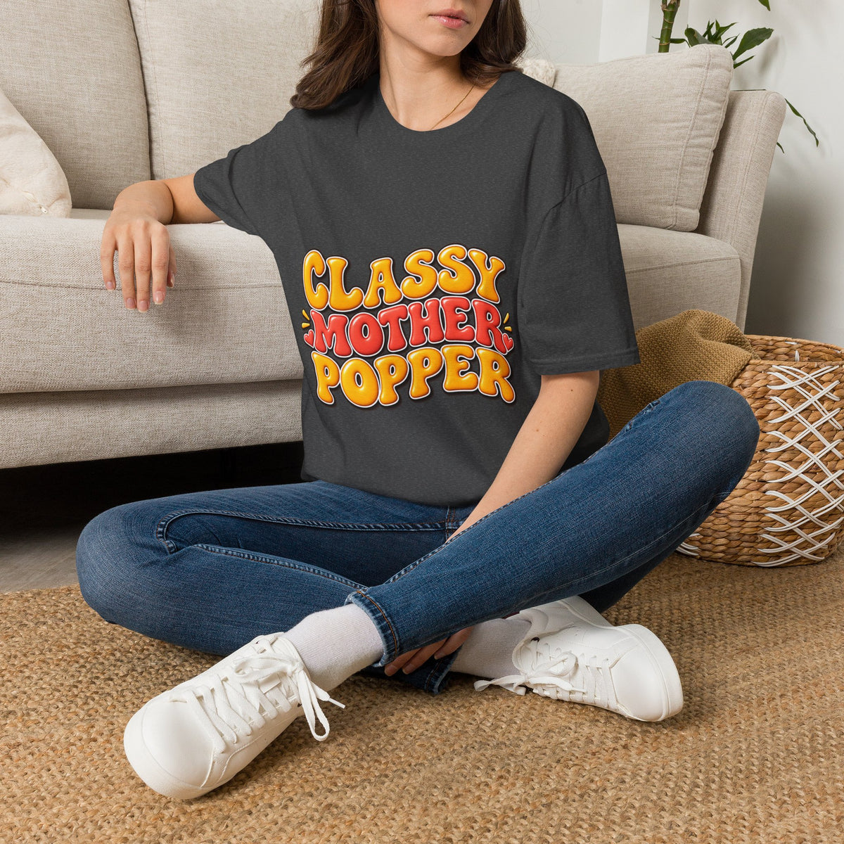 Classy Motherpopper Retro Graphic T‑Shirt