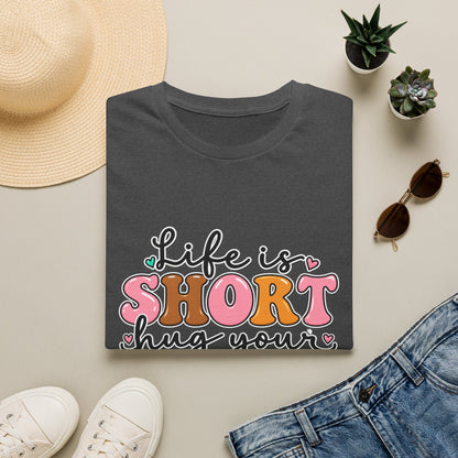 Life Is Short Hug Your Dog T-Shirt — Cute Retro Pet Lover Tee