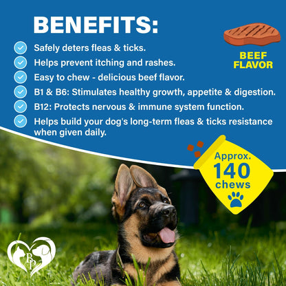 Beef Flea & Tick Prevention Chewable Tablets for Pets