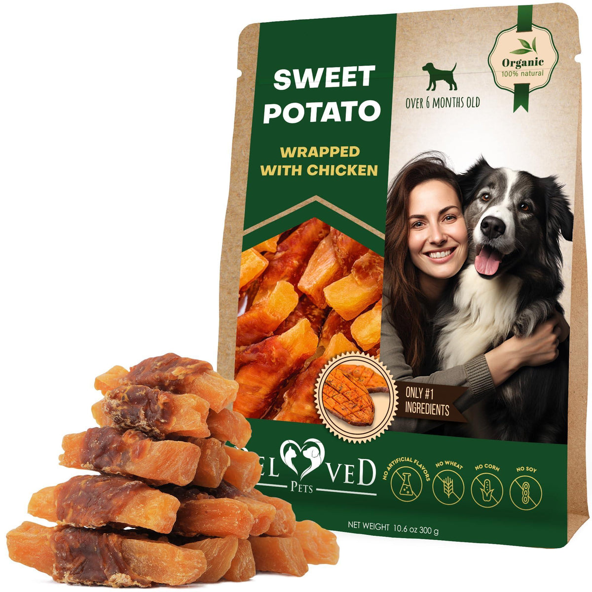 Sweet Potato Chicken Wrapped Dog Chews