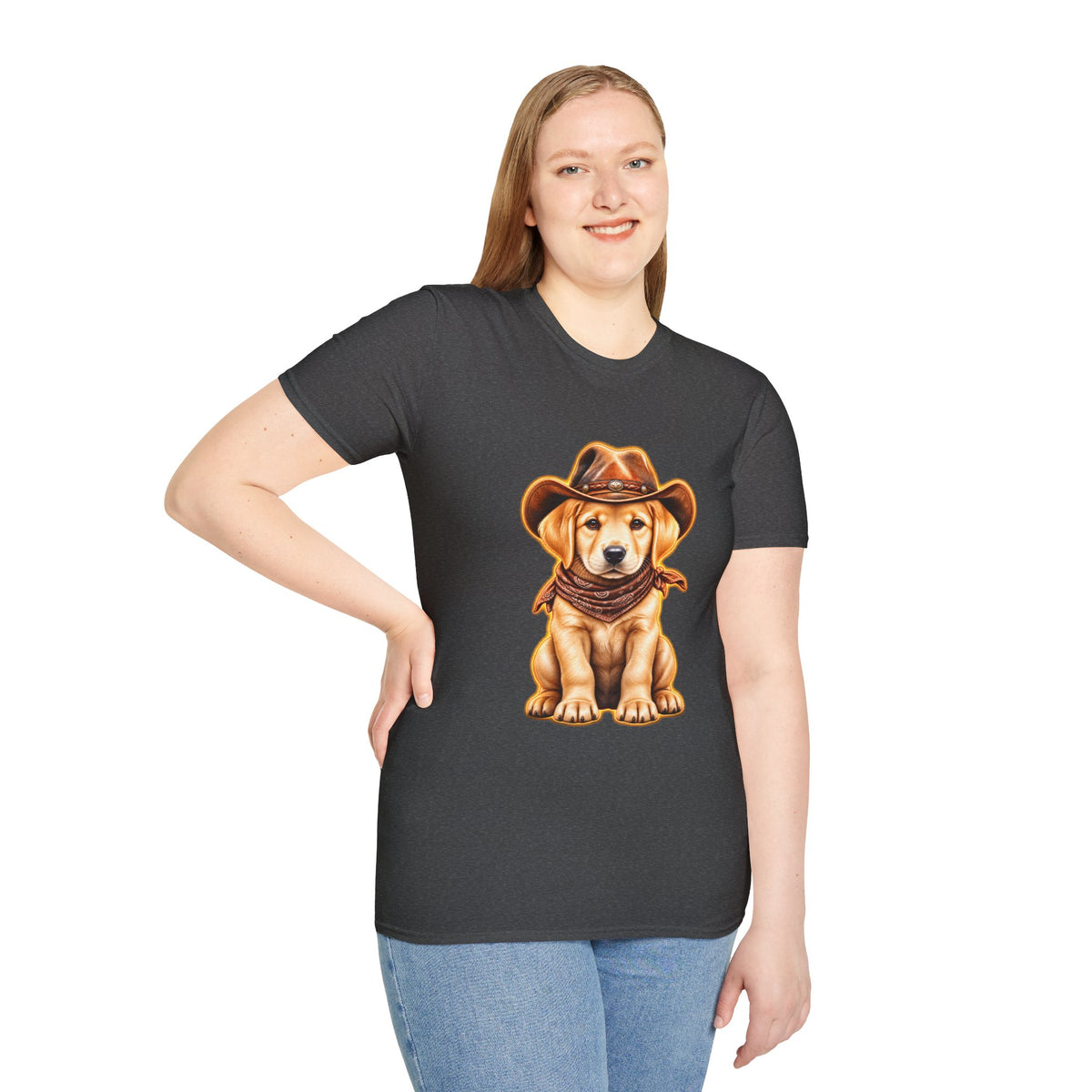 Cute Labrador Wearing Cowboy Hat & Bandana