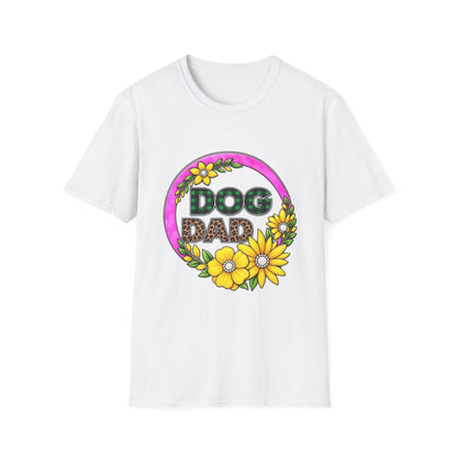 Dog Dad T‑Shirt — Floral Plaid Pet Lover Tee