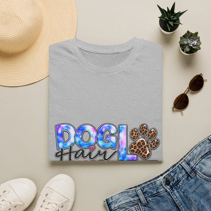 Dog Mom T-Shirt - "Dog Hair Don’t Care" Leopard Paw Graphic