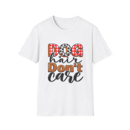 Dog Hair Don't Care T-Shirt — Cute Plaid & Paw Graphic Tee for Dog Lovers