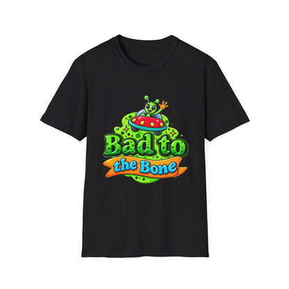 Bad to the Bone Alien T-Shirt — Cute UFO Cartoon Tee