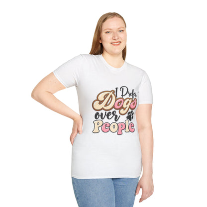 I Prefer Dogs Over People T-Shirt — Cute Paw Print Dog Lover Tee