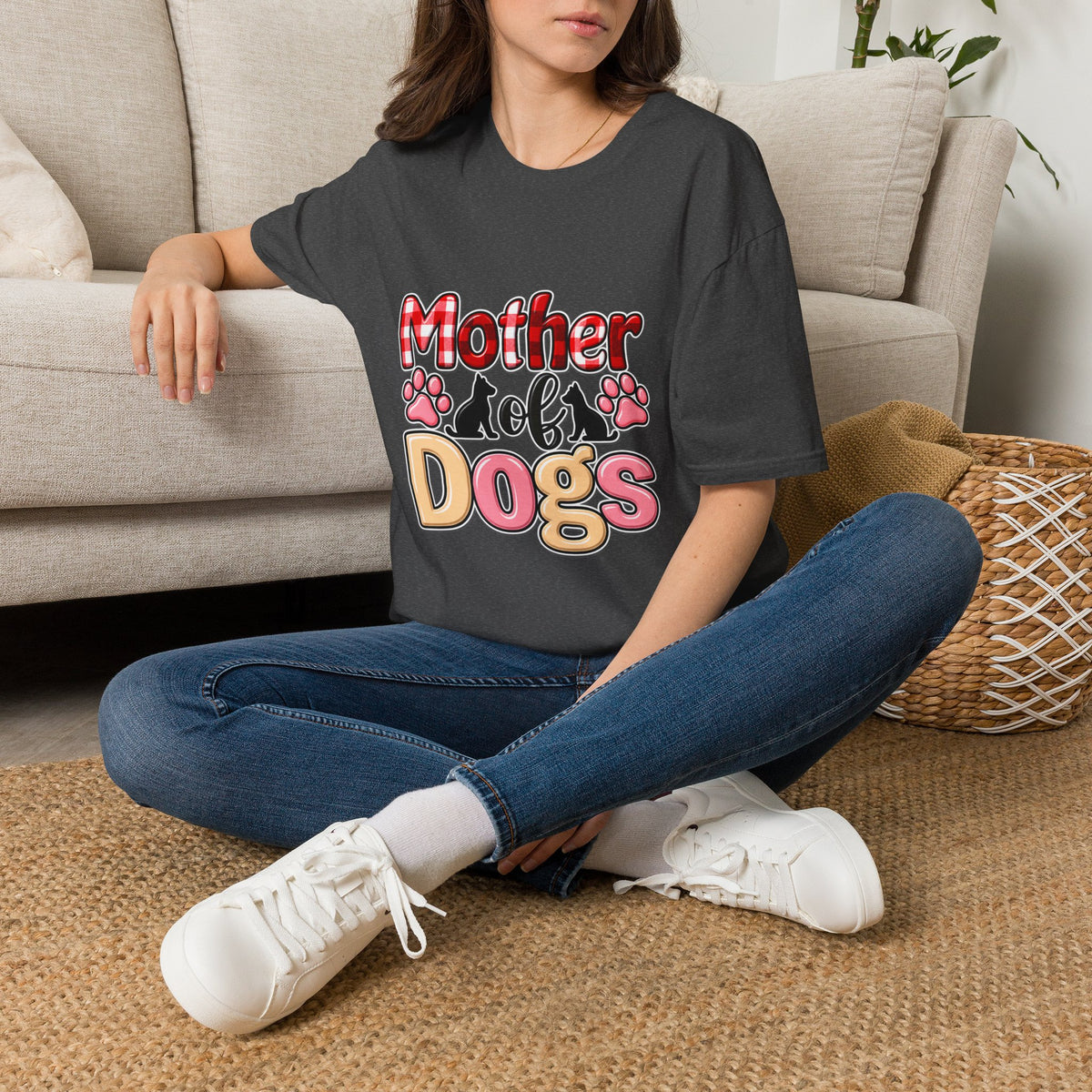 Mother of Dogs T‑Shirt — Funny Paw Print Pet Mom Tee