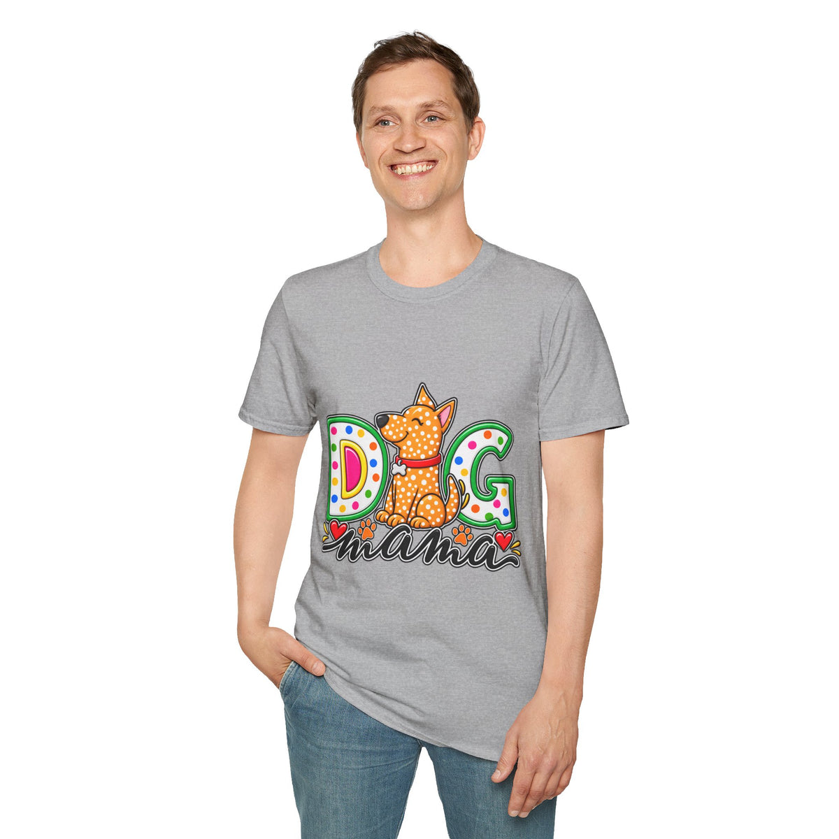 Dog Mom T-Shirt  Polka Dot Pup Tee for Pet Lovers