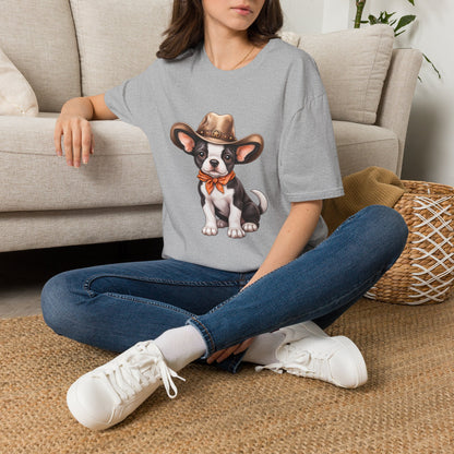 Cute Dog in Western Hat Graphic Tee