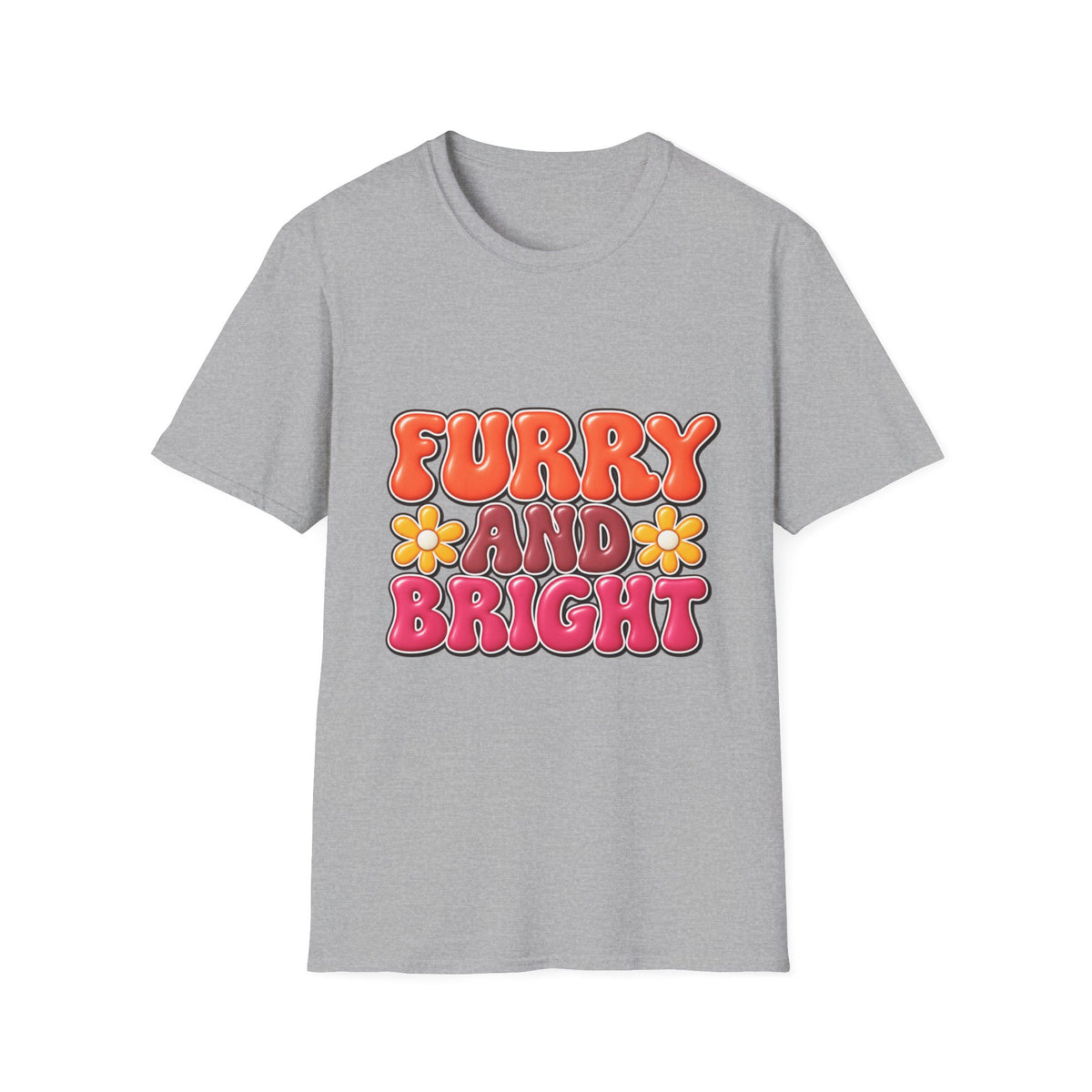 Furry and Bright Retro Floral T‑Shirt