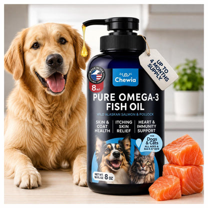 Omega 3 Fish Oil for Dogs & Cats – Healthy Skin & Coat Support