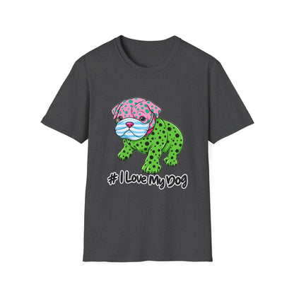I Love My Dog T-Shirt — Colorful Polka Dot Puppy