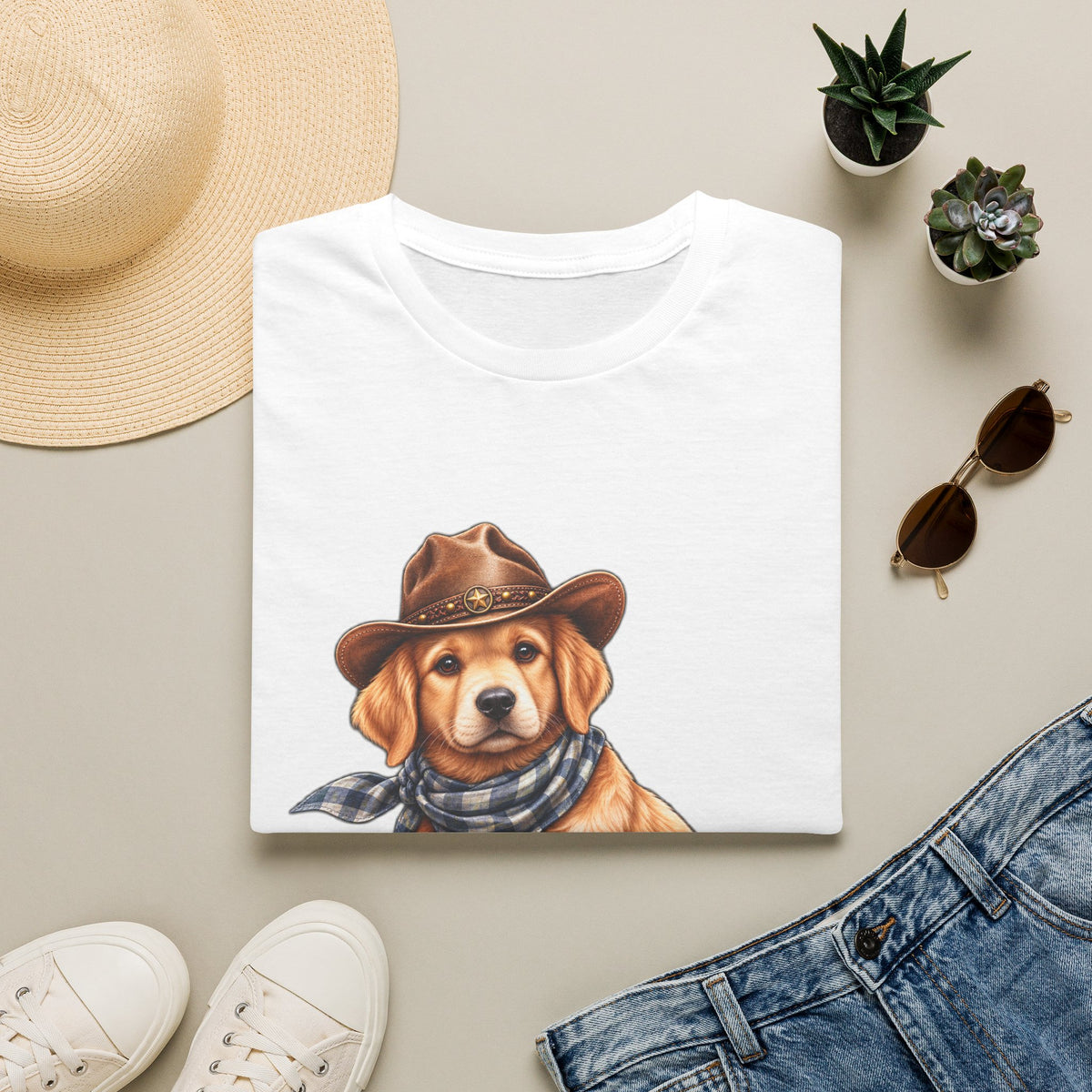 Golden Retriever Cowboy T-Shirt