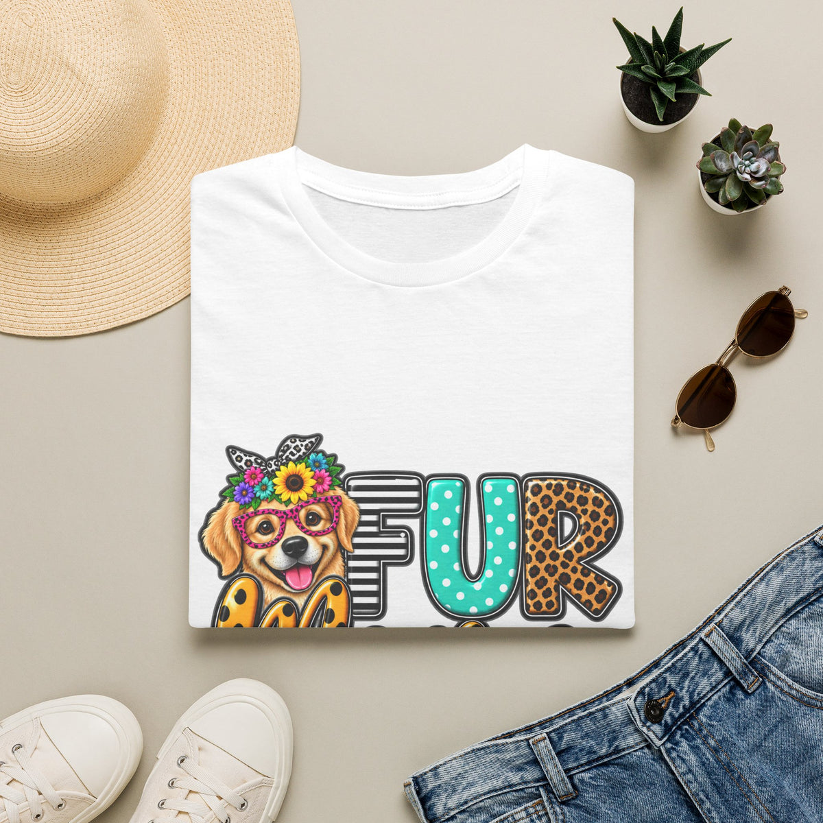 Fur Mama Leopard Dog Paw Graphic T-Shirt
