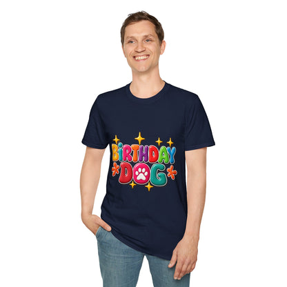 Birthday Dog T-Shirt Paw Print Birthday Tee