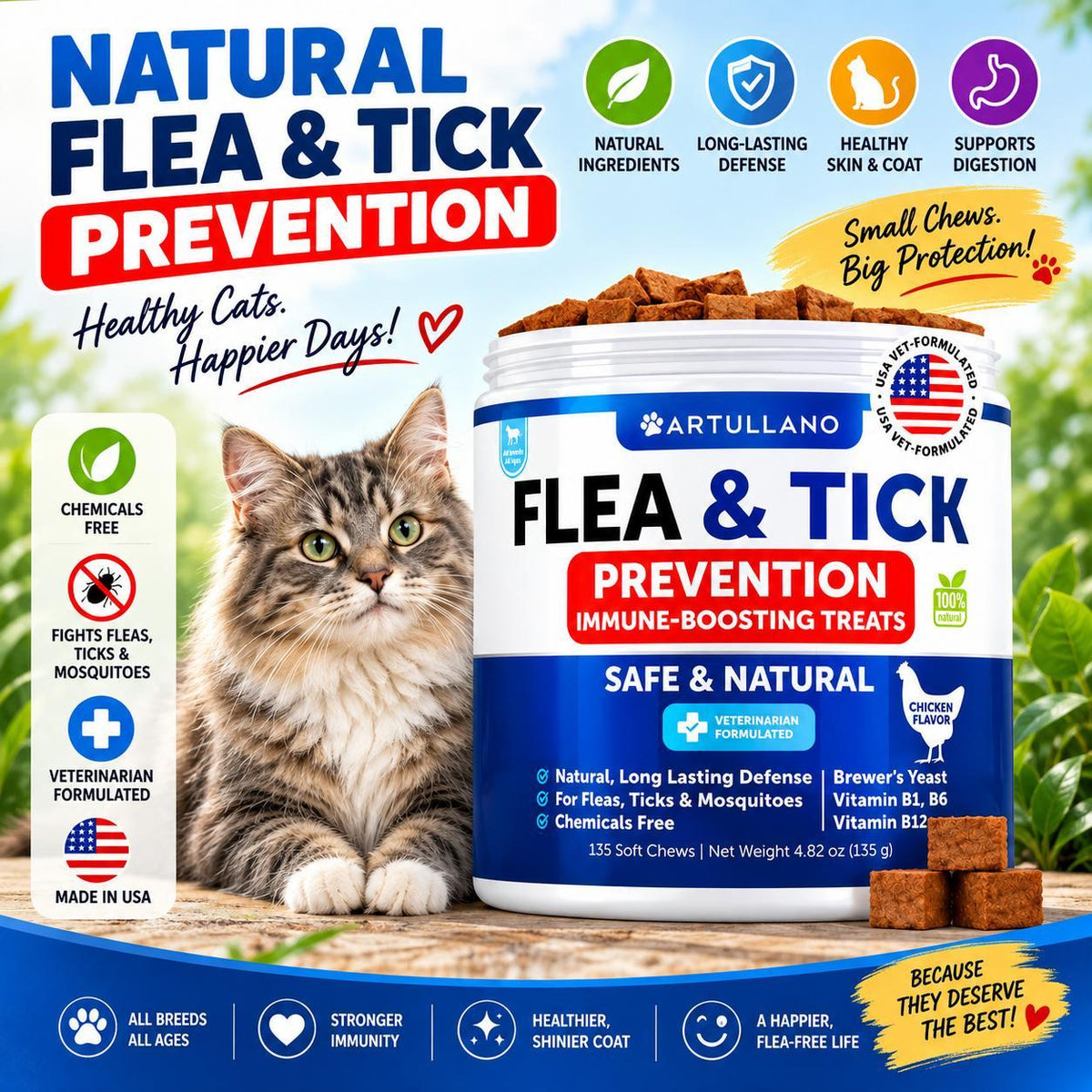 Natural Flea Treatment & Tick Prevention for Cats