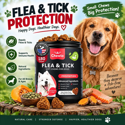 Natural Dog Flea & Tick Treatment Chews