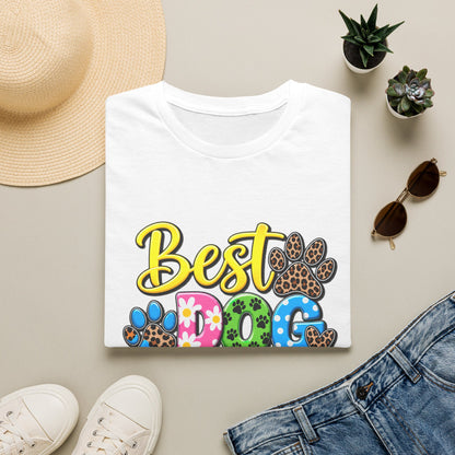 Best Dog Mom Ever T-Shirt — Colorful Paw Print
