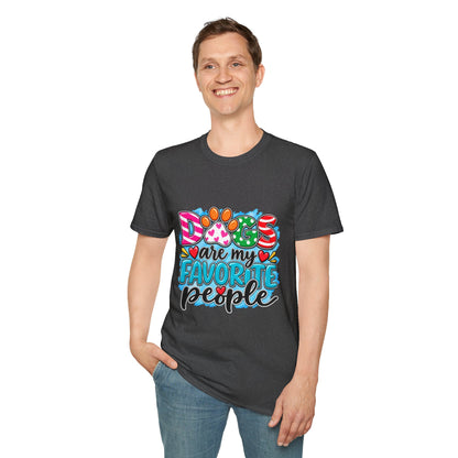 Dogs Are My Favorite People T-Shirt Paw Print Graphic
