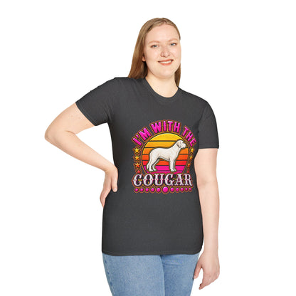 I'm With the Cougar T-Shirt – Retro Sunset Cougar Graphic Tee