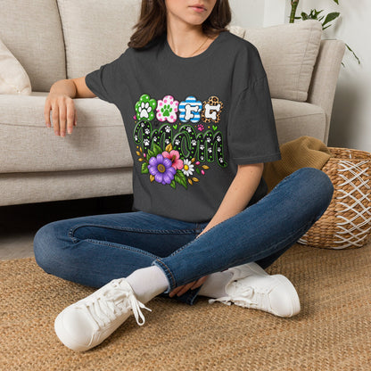 Mom Paw Print Floral T-Shirt  Mother’s Day Pet Lover Tee
