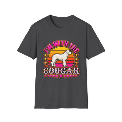 I'm With the Cougar T-Shirt – Retro Sunset Cougar Graphic Tee