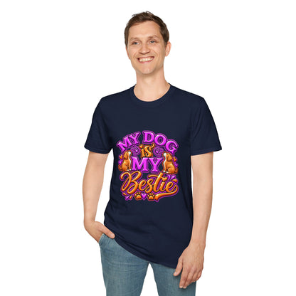 Dog Is My Bestie T-Shirt — Cute Paw Print Pet Lover Tee