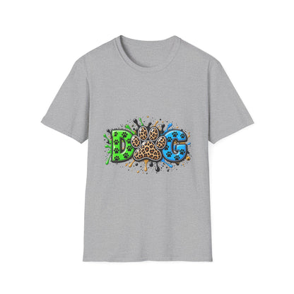 Dog Paw Splash T-Shirt Leopard Print Paw Graphic