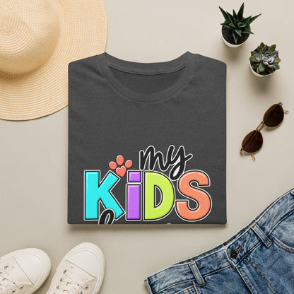 My Kids Have Paws T-Shirt — Colorful Pet Parent Mom Tee