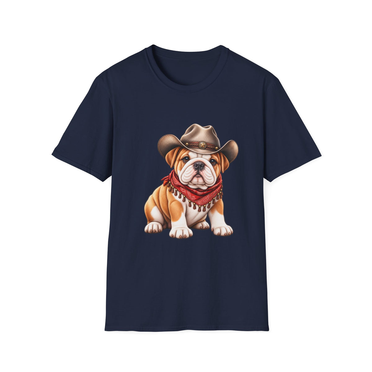 Bulldog Cowboy T-Shirt  Cute Western Dog